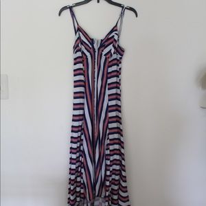 Striped Asymmetrical Beachy Dress